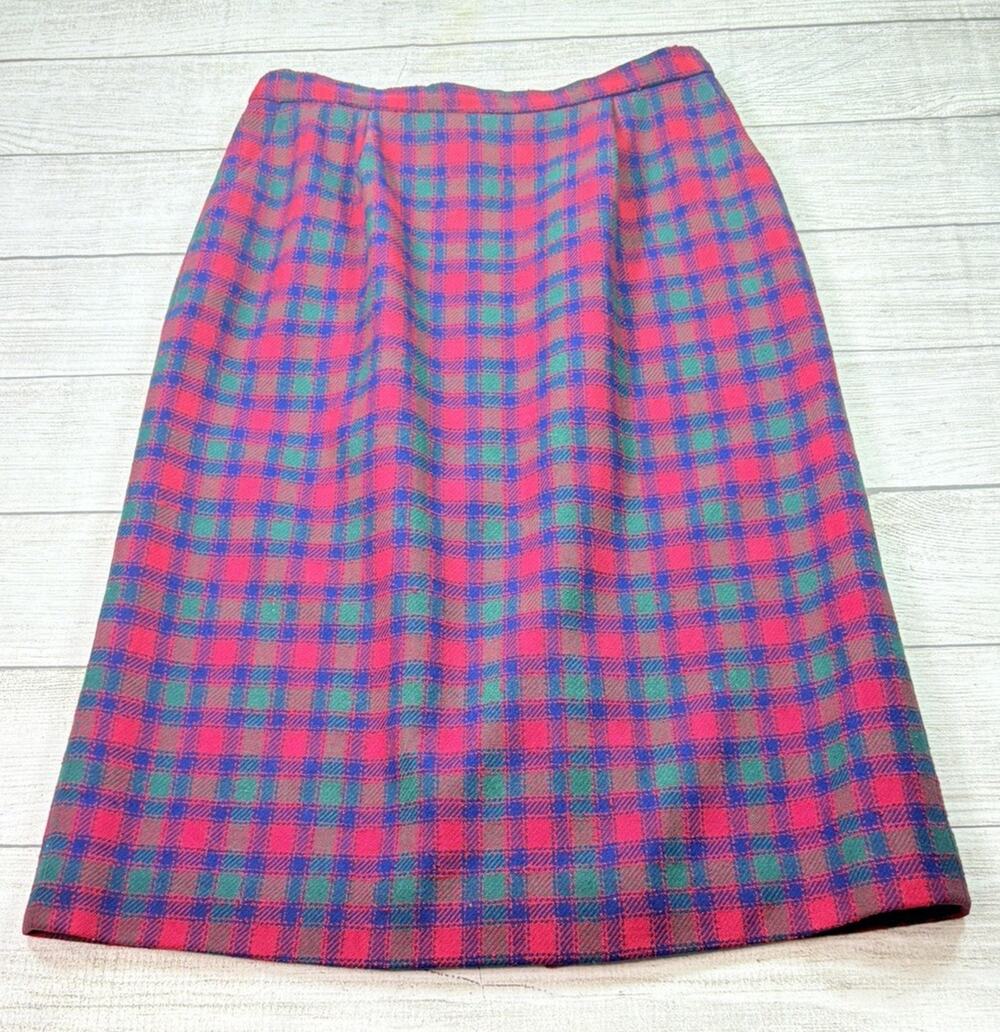 Pendleton Women’s Vintage Wool Nylon Plaid Pencil Skirt Size 12